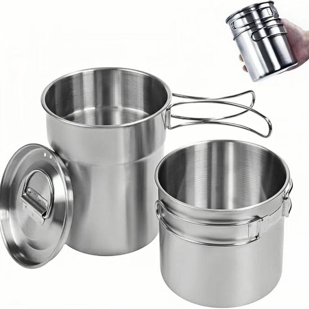 Camping Cooking Tool Set - Foldable Camping Cups Mugs Camping Pot