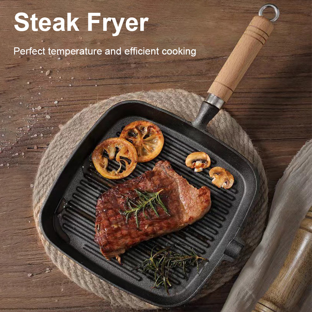 Skillet Cast Iron Camp - Iron Skillet Uncoated Non-stick Steak Frying