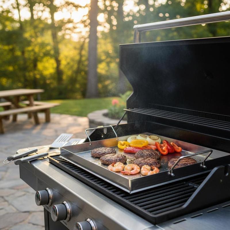 Camping Cooking Area - Universal Flat Top Griddle 18x16 Inch