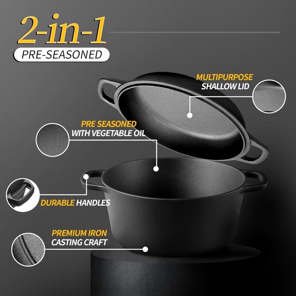 Skillet Cast Iron Camp - Daily Practical Supplies Pre-Seasoned Cast Iron