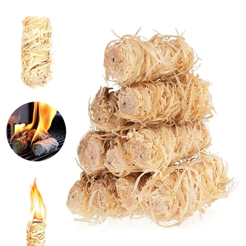 Charcoal Chimney Starter - 30/60/100/120PCS Natural Fire Starter Wax Wood