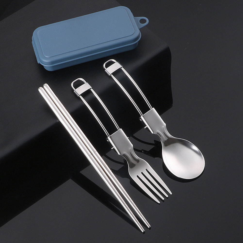Camping Cooking Set Stainless Steel - Picnic Cutlery Camping Utensil Easy Storage