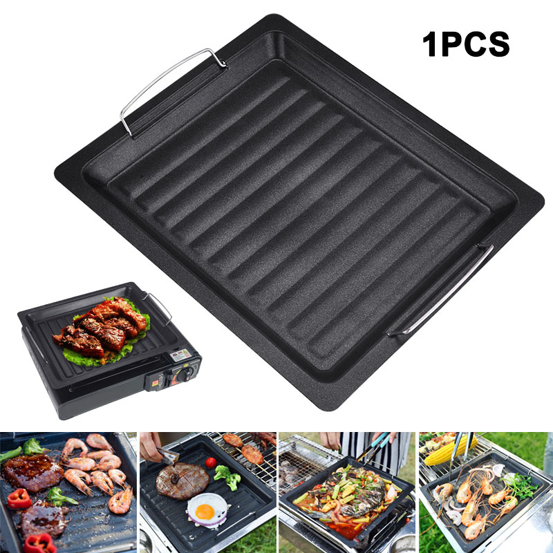 Camping Cooking Plate - Outdoors Thick Square Grill Pan With