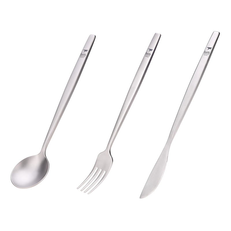 Camping Cooking Utensils Kit - Keith Titanium Portable Spoon Fork Knife
