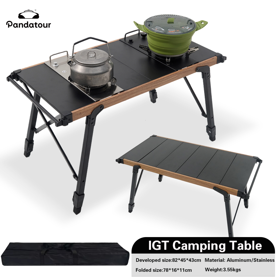 Camping Cooking Plate - Pandatour IGT Camping Table Folding Aluminum
