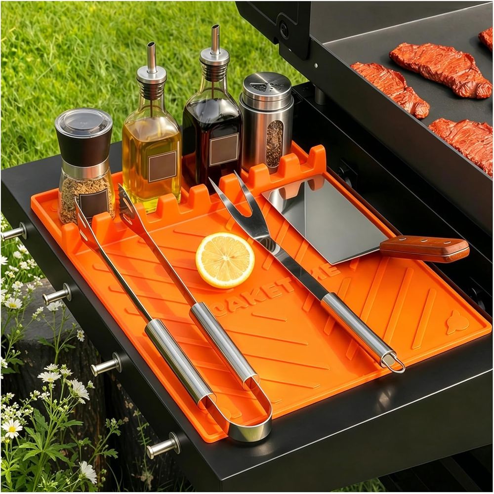 Camping Cooking Area - Silicone Grill Mats or Griddle Accessories