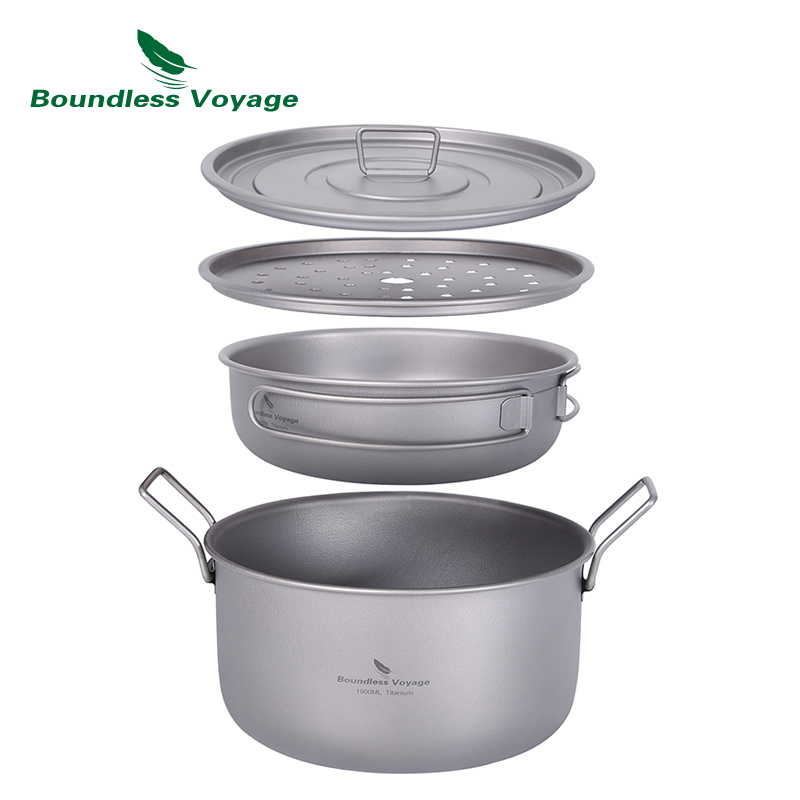 Camping Cooking Set Stainless Steel - Boundless Voyage Camping Cooking Pot Multifunctional