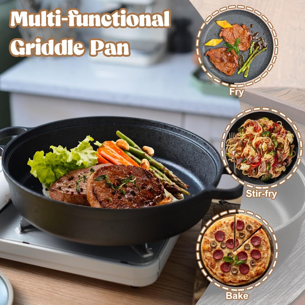 1PCS Cast Iron Skillet with Ha - Skillet Cast Iron Camp 评论和价格