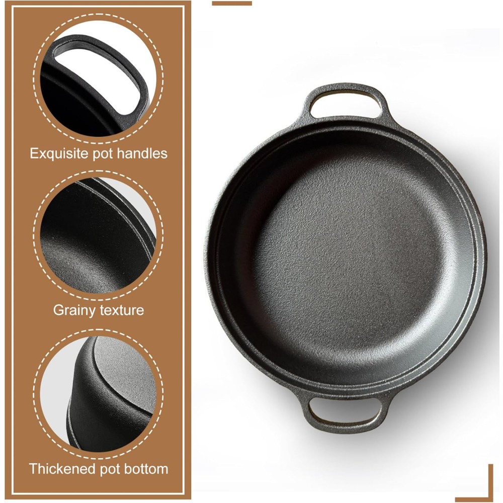 1PCS Cast Iron Skillet with Ha - Skillet Cast Iron Camp 评论和价格