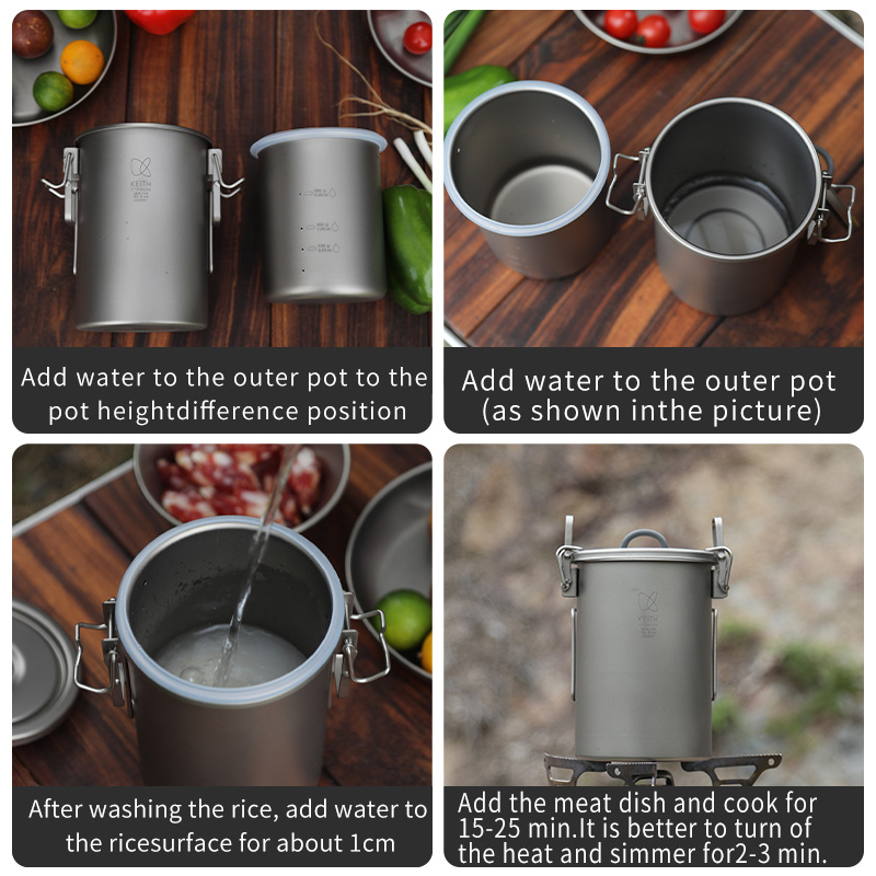 KEITH Pure Titanium Rice Cooke - Camping Cooking Gear 评论和价格
