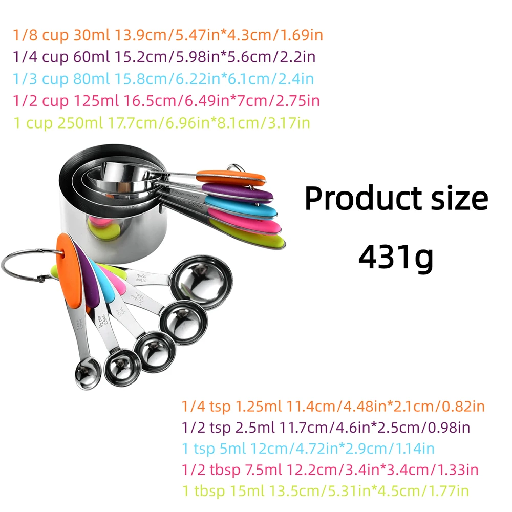 5/10Pcs Stainless Steel Measur - Camping Cooking Tool Set 评论和价格