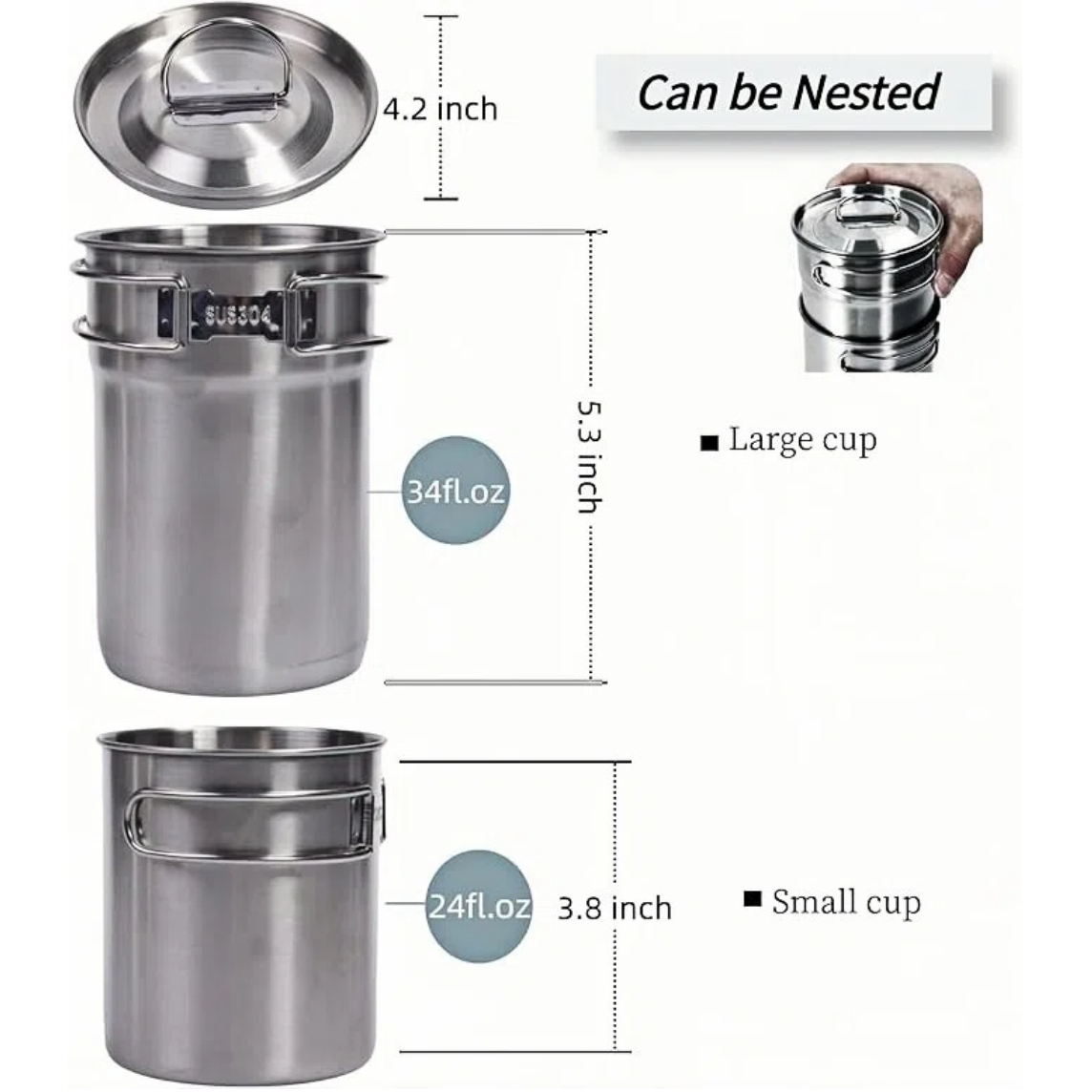 Foldable Camping Cups Mugs Cam - Camping Cooking Tool Set 评论和价格