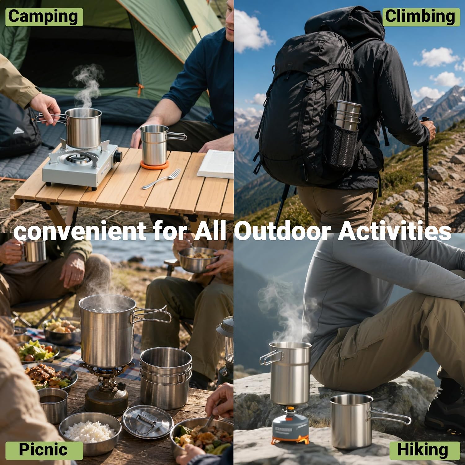 Foldable Camping Cups Mugs Cam - Camping Cooking Tool Set 评论和价格
