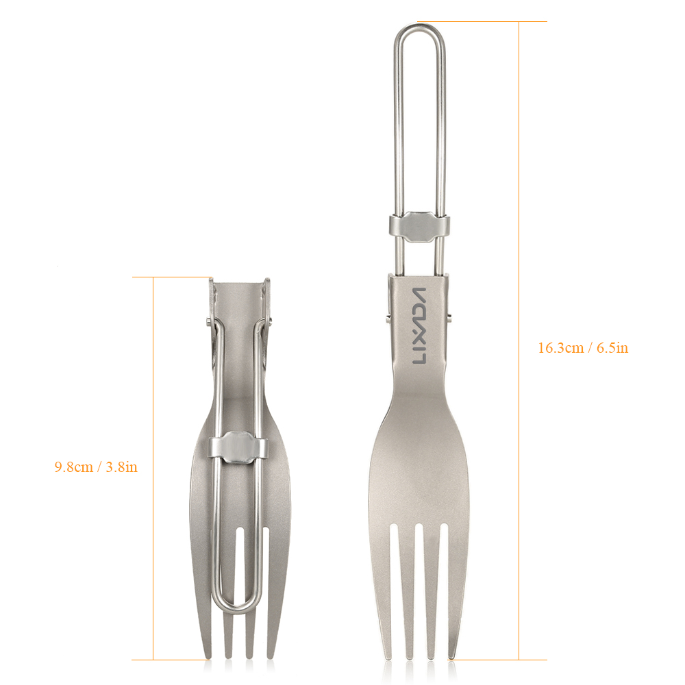 Lixada Titanium Folding Fork U - Camping Cooking Utensils Kit 评论和价格