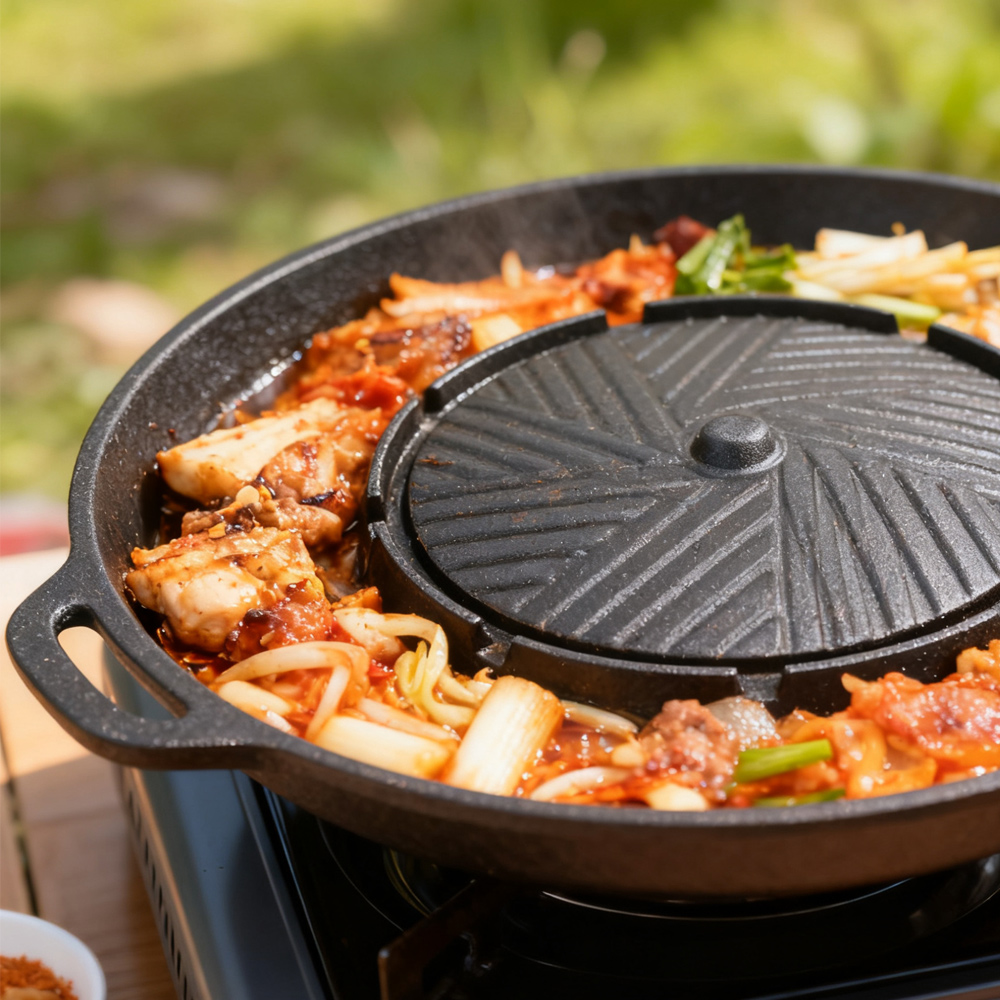 KOSUN Korean BBQ Grill Pan 2 i - Camping Cooking Plate 评论和价格