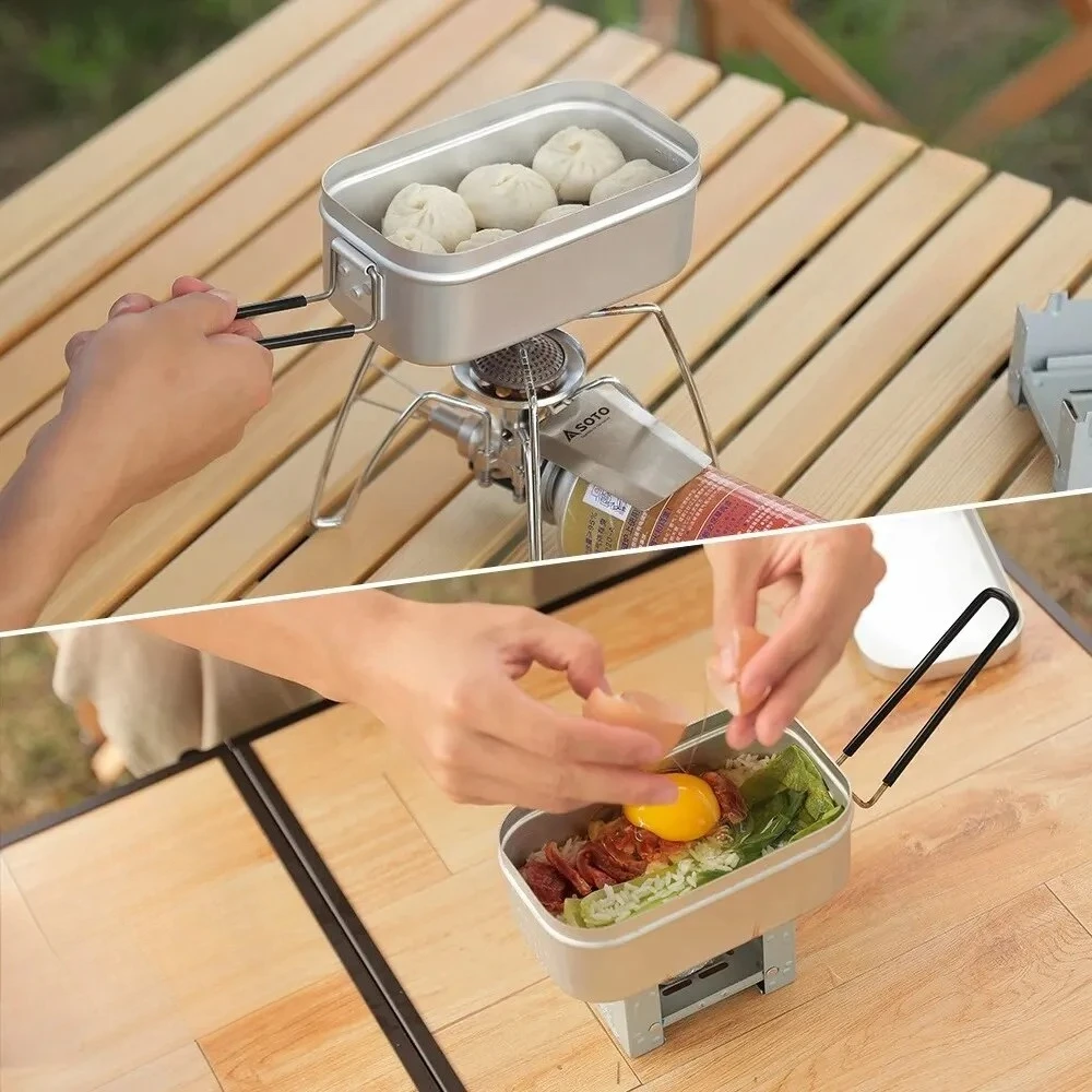 800/1400ML Aluminum Lunch Boxe - Camping Outdoor Cooking Table 评论和价格