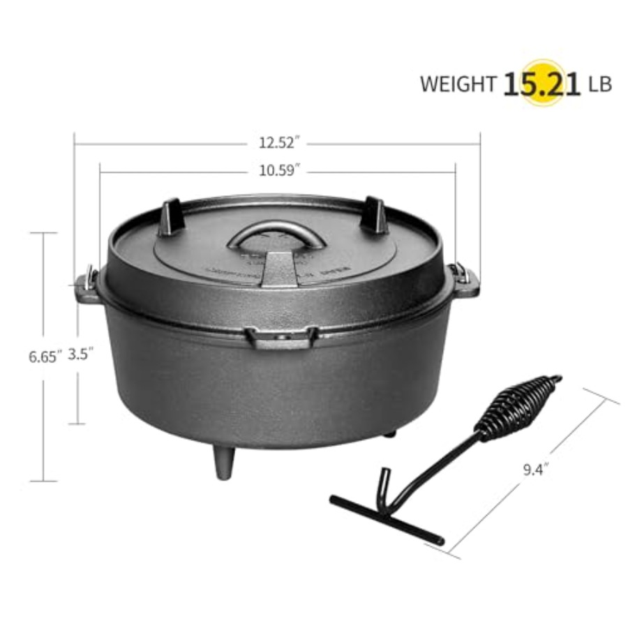 Pre-Seasoned Cast Iron Dutch O - Skillet Cast Iron Camp 评论和价格