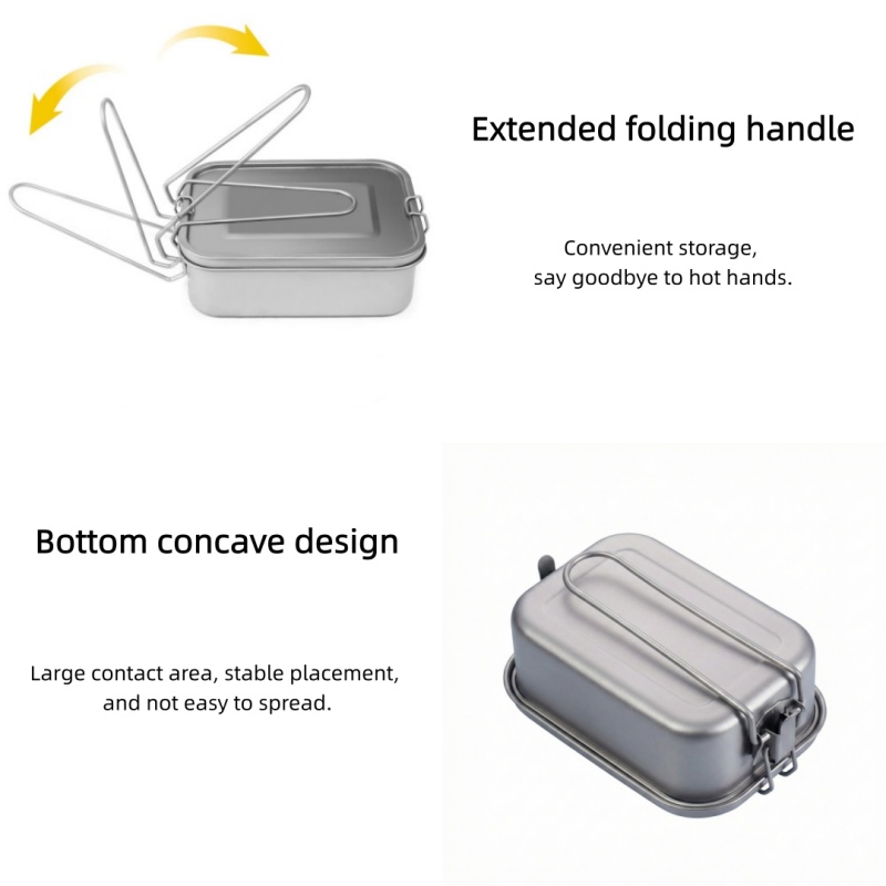 Titanium Lunch Box with Lid an - Camping Cooking Set Stainless Steel 评论和价格