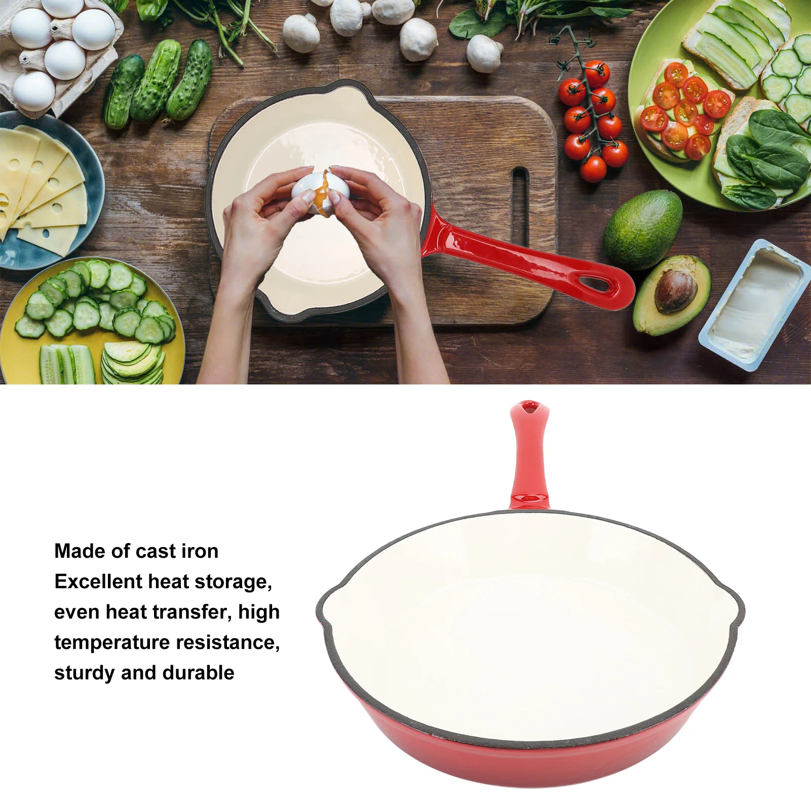 Enameled Cast Iron Frying Pan  - Skillet Cast Iron Camp 评论和价格
