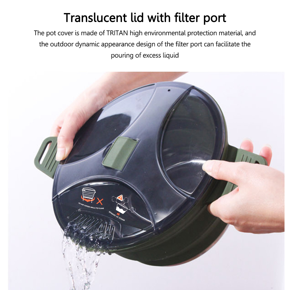 2.5L Silicone Folding Kettle C - Camping Cooking Set Stainless Steel 评论和价格
