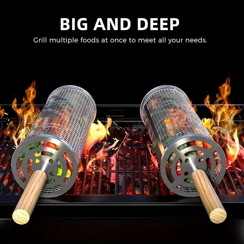 Stainless Steel BBQ Grill Bask - Camping Cooking Area 评论和价格