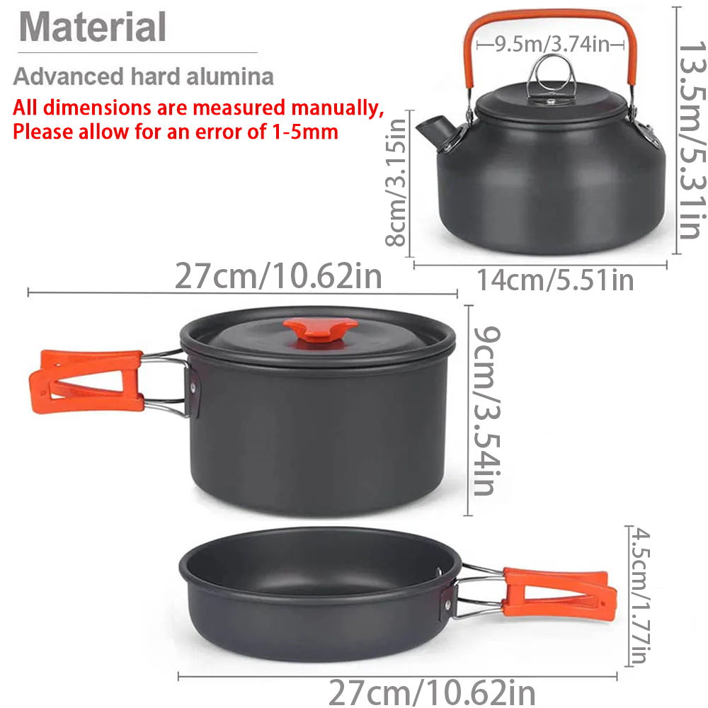 1pcs/1set Camping Cookware Kit - Camping Cooking Set Stainless Steel 评论和价格