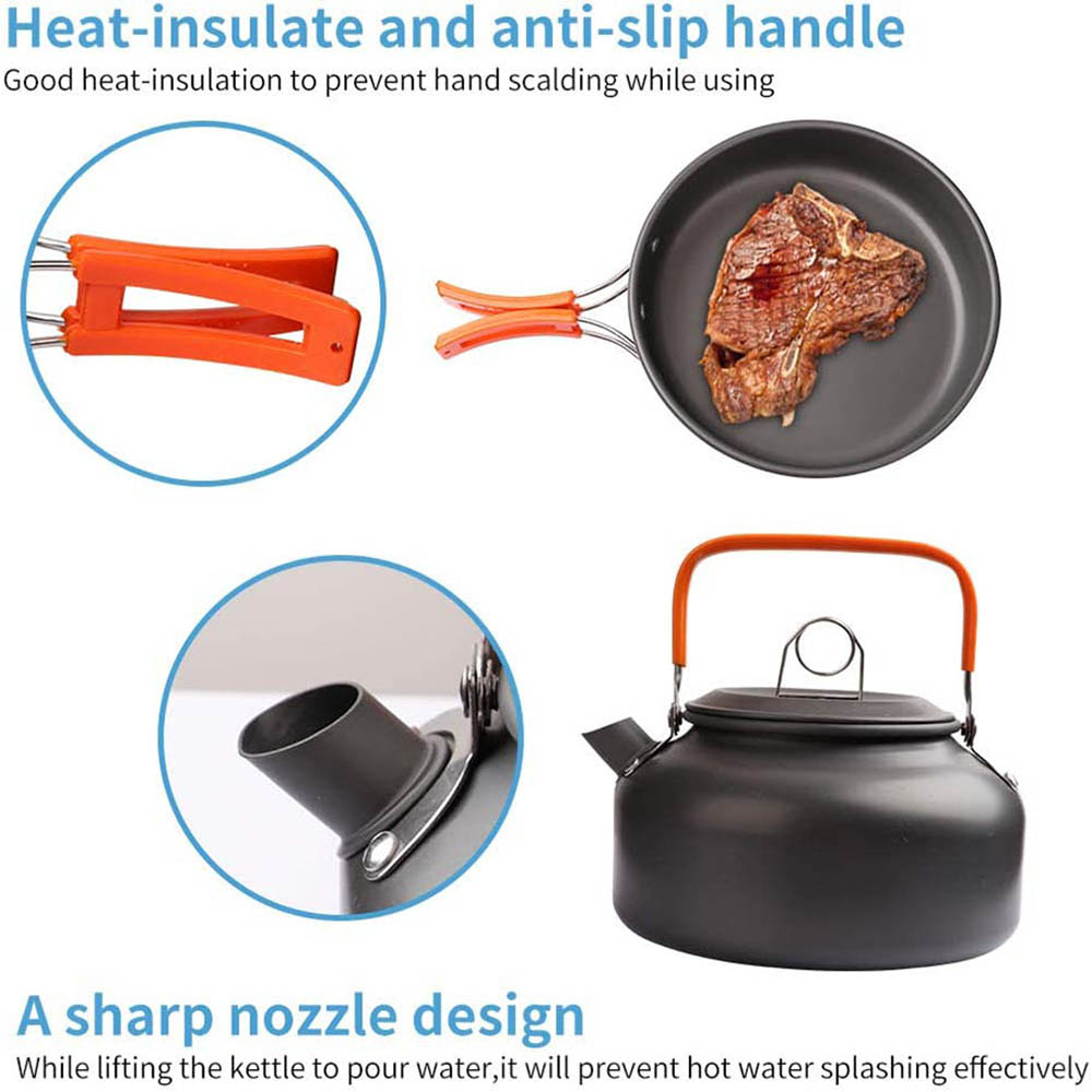 1pcs/1set Camping Cookware Kit - Camping Cooking Set Stainless Steel 评论和价格