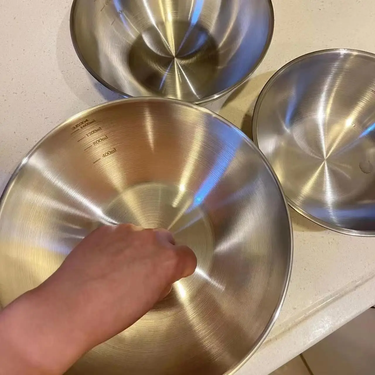 1-3 Stainless Steel Bowl Set w - Camping Cooking Tool Set 评论和价格