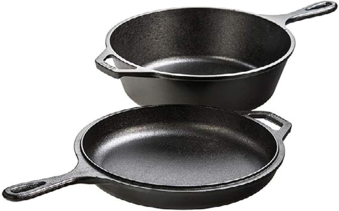2-in-1 Cast Iron Combo Cooker: - Skillet Cast Iron Camp 评论和价格
