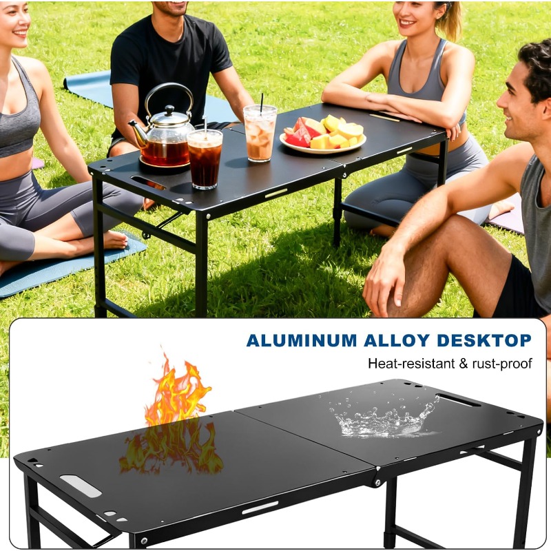 Camping Table Adjustable Foldi - Camping Outdoor Cooking Table 评论和价格