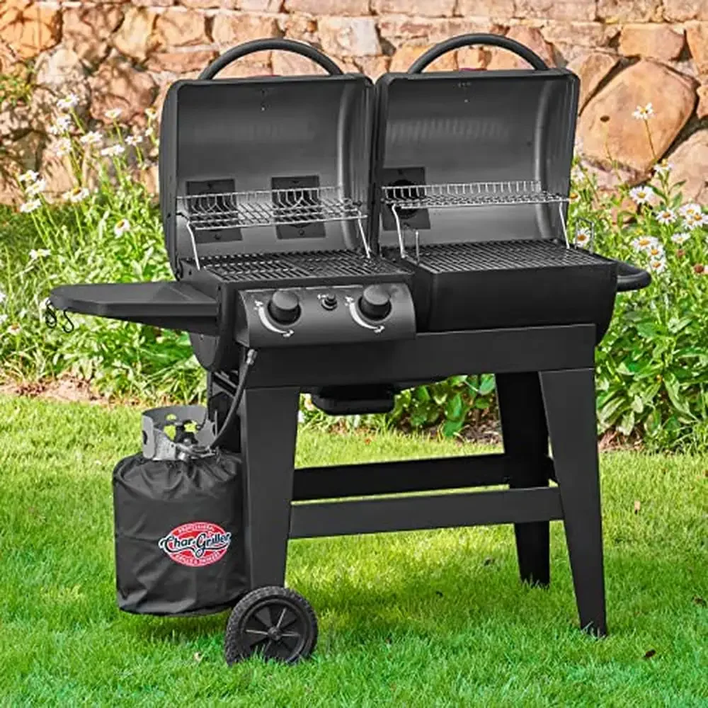 A 2-Burner Gas & Charcoal Gril - Charcoal Chimney Starter 评论和价格