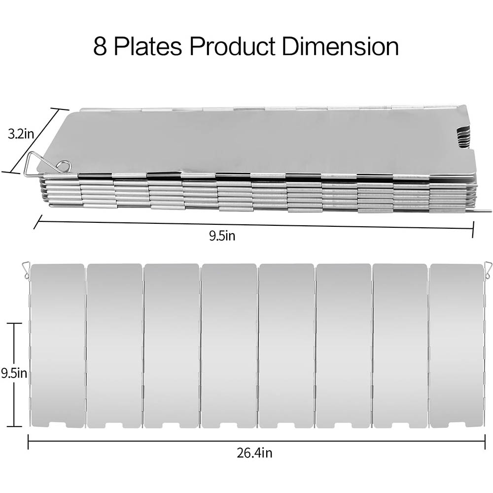 8 Plates Aluminum Windscreen S - Camping Cooking Plate 评论和价格