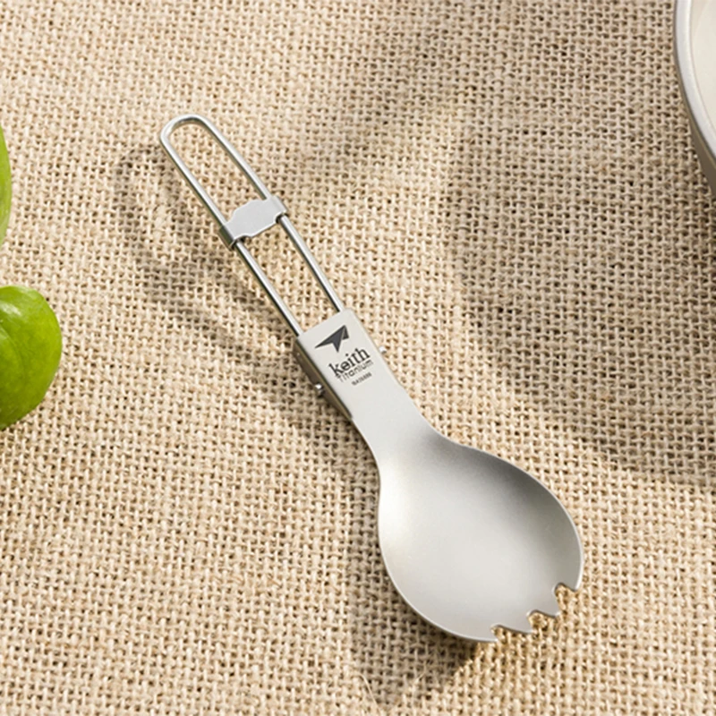 Keith Titanium Spork Foldable  - Camping Cooking Utensils Kit 评论和价格