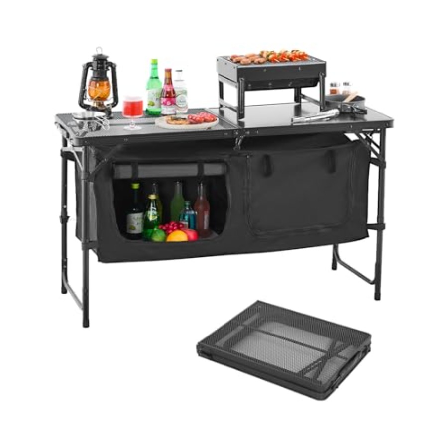 Camping Kitchen Table, Folding - Camping Outdoor Cooking Table 评论和价格
