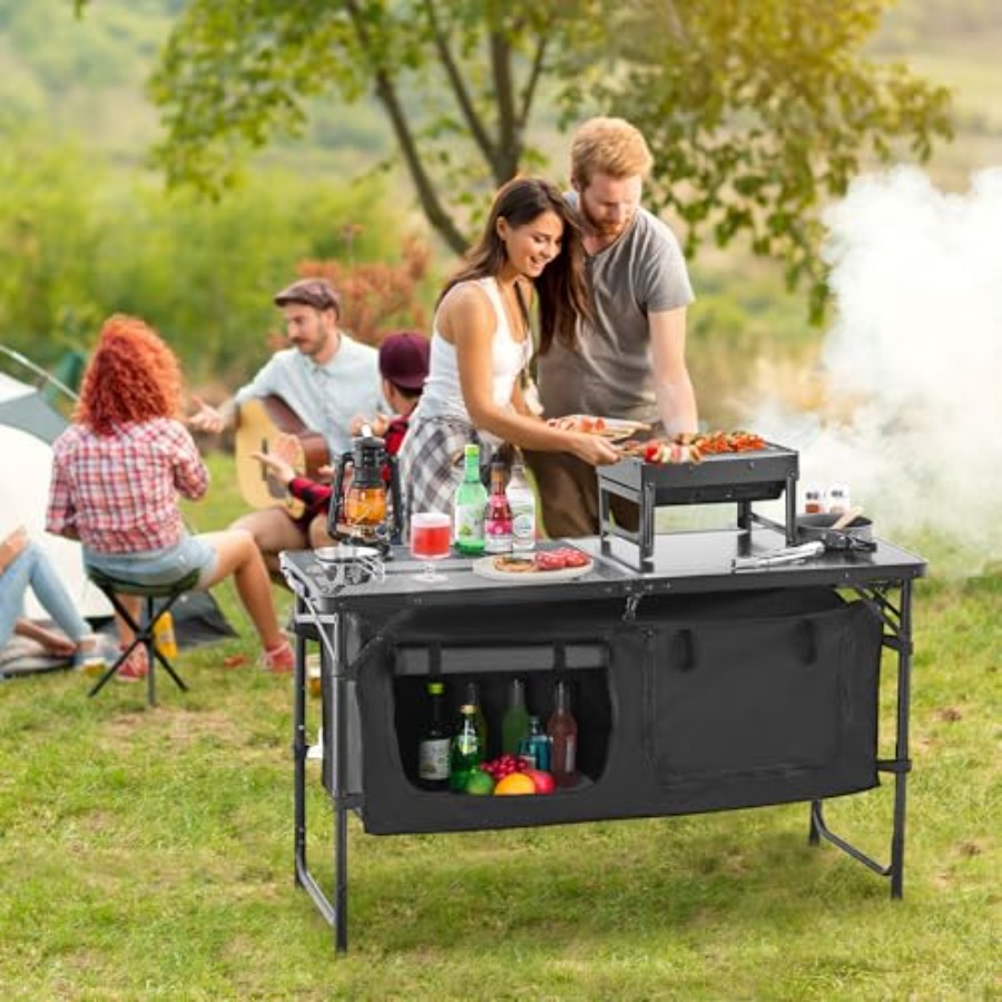 Camping Kitchen Table, Folding - Camping Outdoor Cooking Table 评论和价格