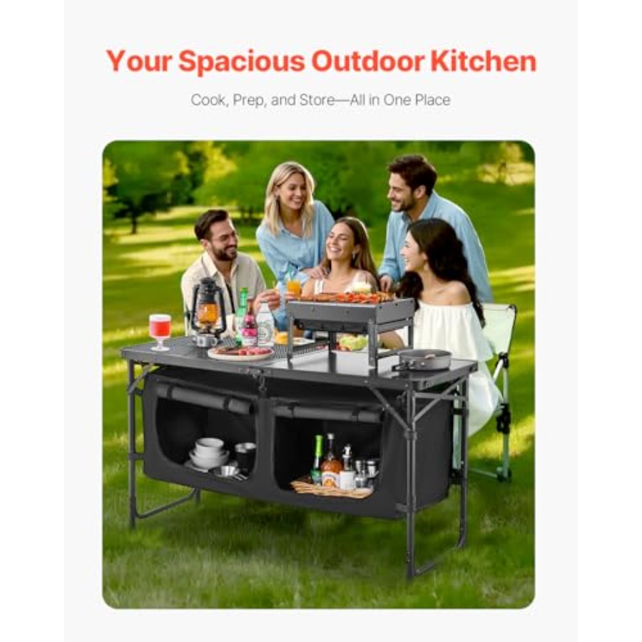 Camping Kitchen Table, Folding - Camping Outdoor Cooking Table 评论和价格