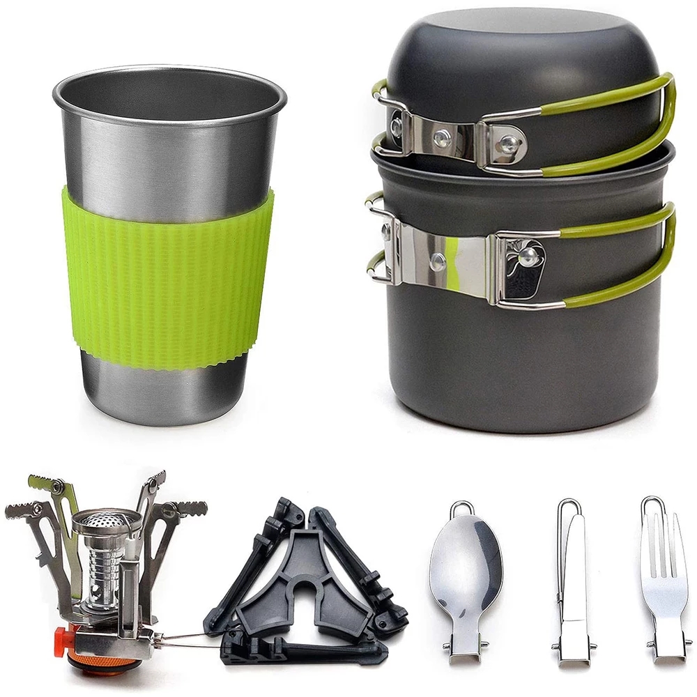 Camping Cookware Kit with Stov - Camping Cooking Utensils Kit 评论和价格