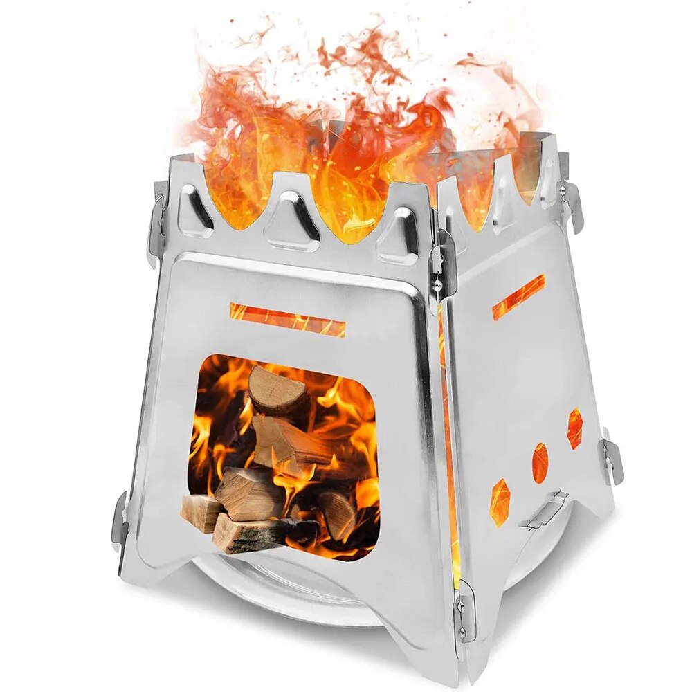 Portable Camping Wood Stove wi - Camping Cooking System 评论和价格