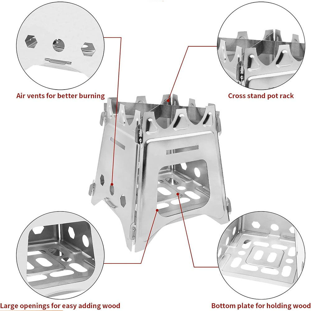 Portable Camping Wood Stove wi - Camping Cooking System 评论和价格