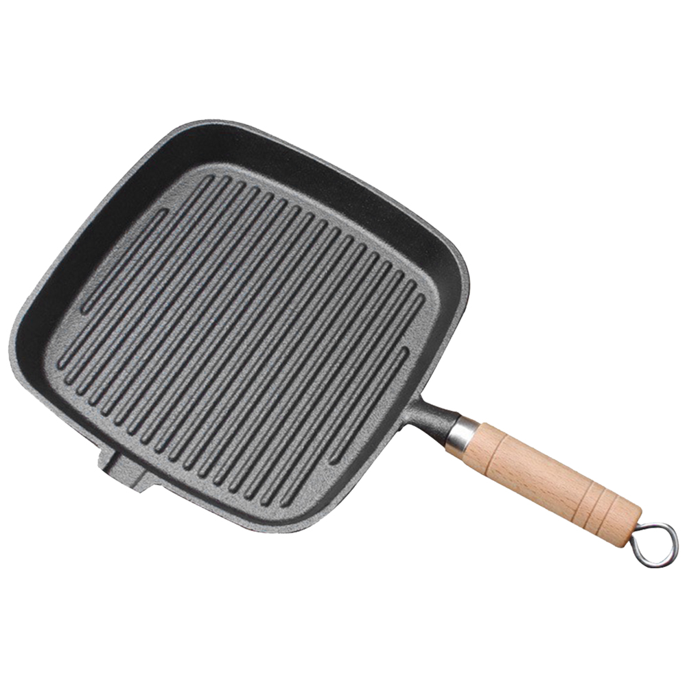 Iron Skillet Steak Pan with Wo - Skillet Cast Iron Camp 评论和价格