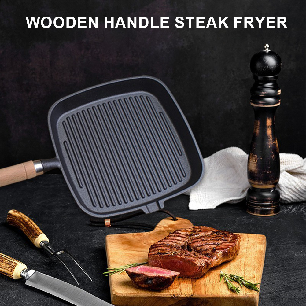 Iron Skillet Steak Pan with Wo - Skillet Cast Iron Camp 评论和价格