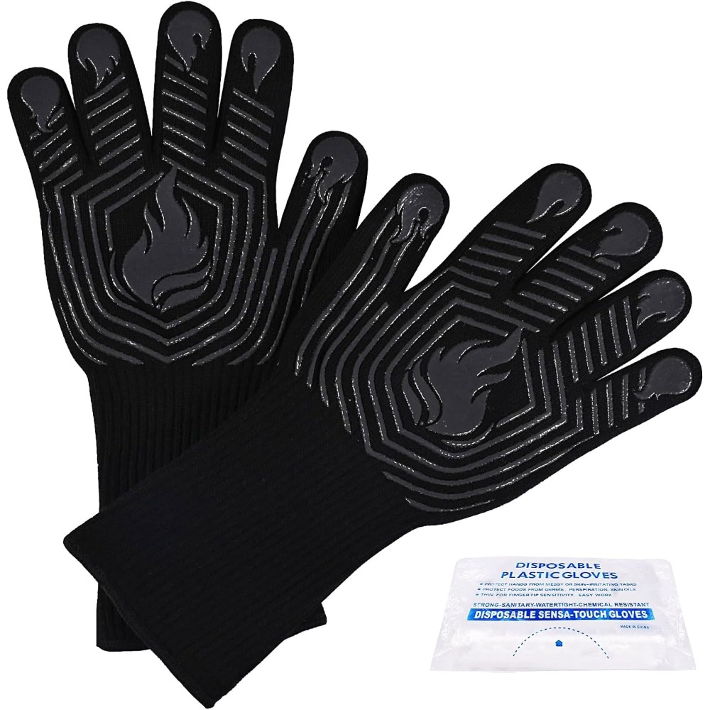 BBQ Gloves, 1472°F Heat Resist - Camping Cooking Area 评论和价格
