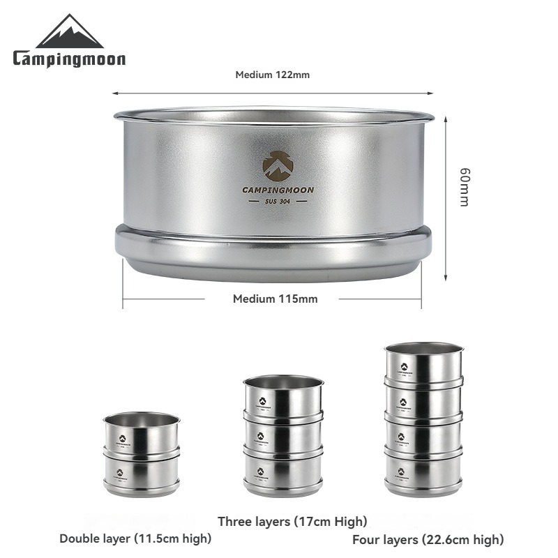 CAMPINGMOON Portatle Outdoor C - Camping Cooking Set Stainless Steel 评论和价格