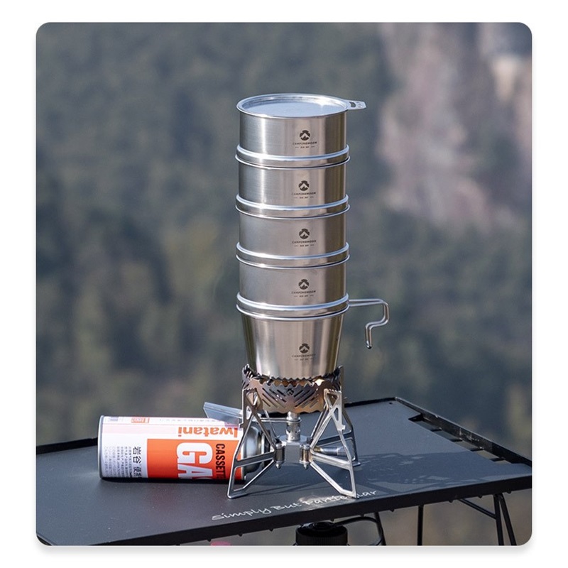 CAMPINGMOON Portatle Outdoor C - Camping Cooking Set Stainless Steel 评论和价格